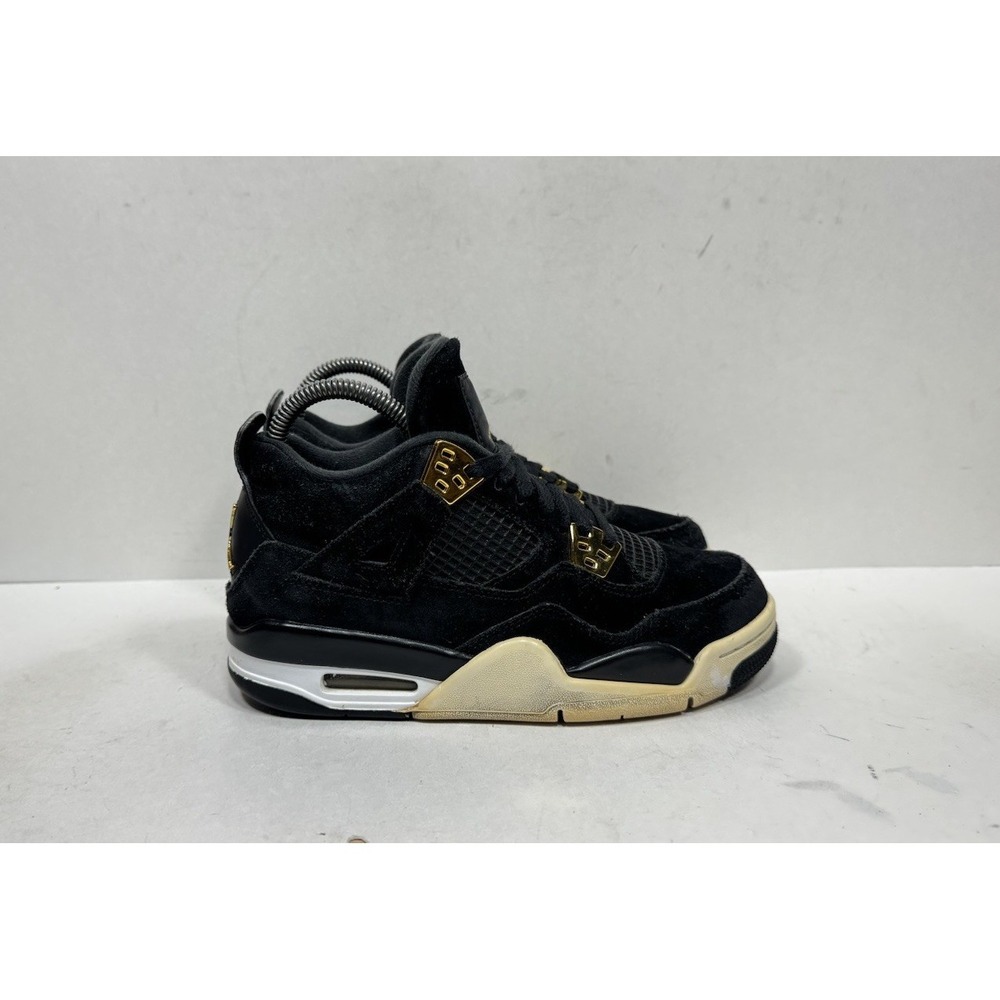 Air Jordan 4 Royalty 408452-032 Size 4y 2016 Black Gold Shoes Sneakers